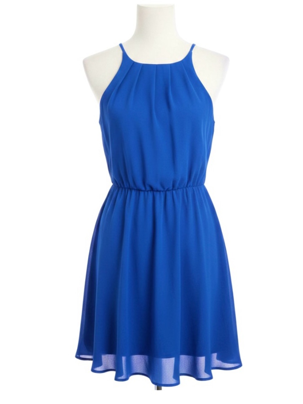 Francesca’s Blue Rain Cobalt  Blue Sapphire Halter Sleeveless Dress Skater Dress